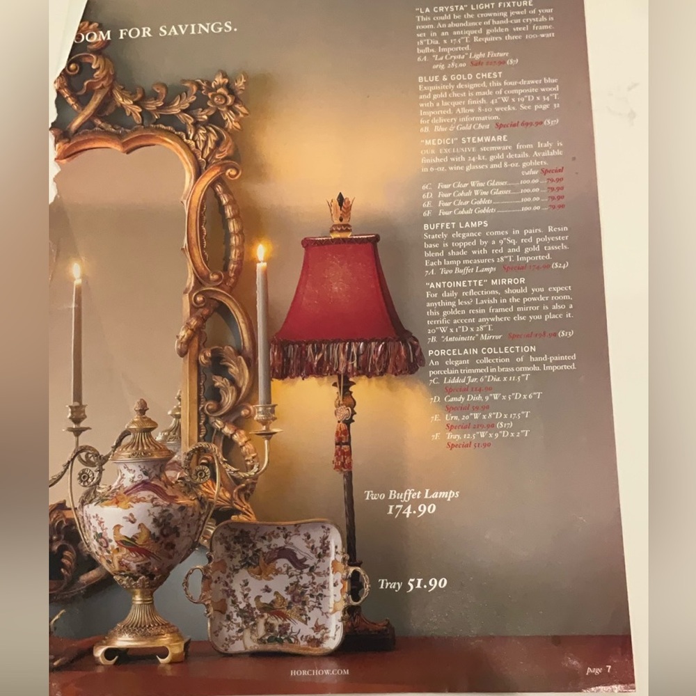 Set of Horchow lamps - SHADES
